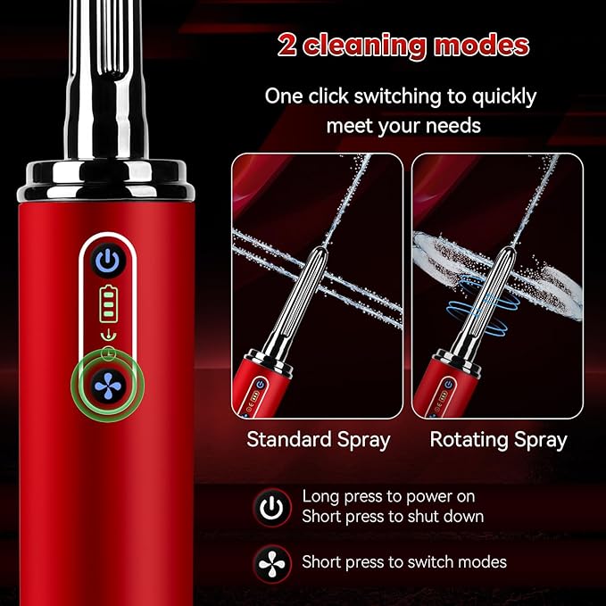 Enema Anal Douche,Enemas-Douches for Men and Women Colon Cleanse,Electric Anal Cleaner Kit,Anti Backflow Shower Enema Bulb,Rotation-Spray Two Douching Modes,External Water Supply