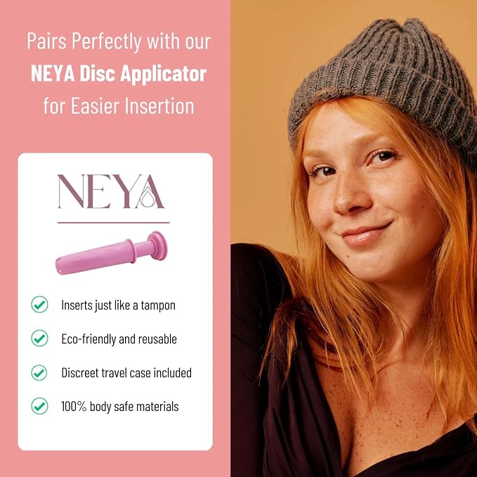 NEYA Reusable Menstrual Disc with Easy-Removal String – Comfortable Period Disc Alternative to Tampons & Cups, Leak-Resistant, Long-Lasting Protection (Large)
