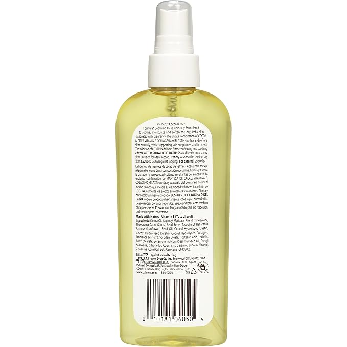 Palmer's Cocoa Butter Formula Massage Lotion for Stretch Marks & Cocoa Butter Formula Soothing Oil with Vitamin E, Dry, Itchy Skin Relief, Pregnancy-Safe Anti-Itch Body Oil, 5.1 Ounces