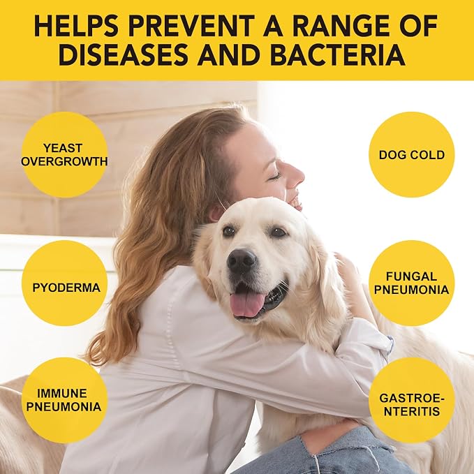 Dog Yeast Infection Treatment for Dogs, Natural Anti Yeast Drops for Itchy Skin & Ears | Allergy & Inflammation Relief | with Multivitamins Probiotics | 60ml, 2-Pack