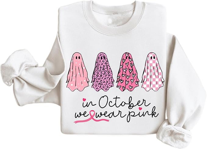 YOUNG GREEN Halloween Party Crewneck Sweatshirt Cute Ghost Sweatshirt Gift For Womens Spooky Season Shirt