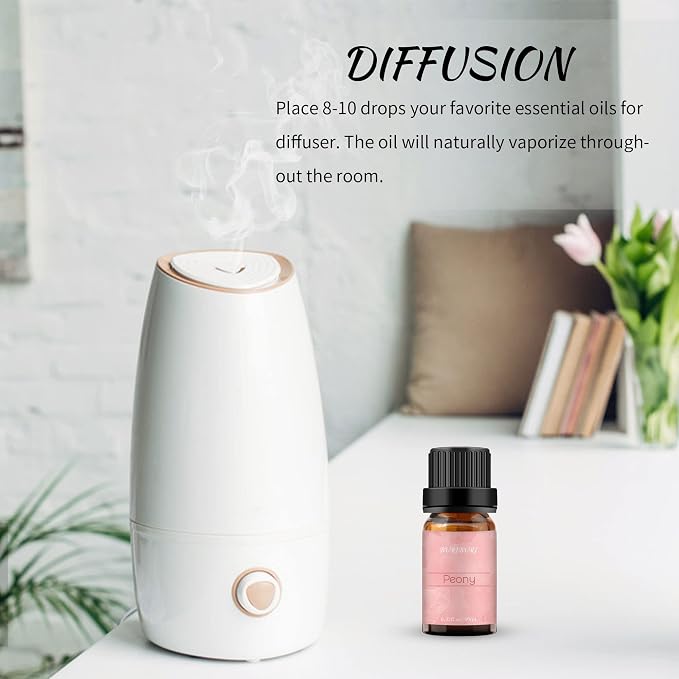 BURIBURI Peony Essential Oil Mother's Day Gifts Set for Women, 100% Pure, Undiluted, Natural Aromatherapy Peony Oils Essential 10ml for Diffuser, Soap Making Candle Making, Massage