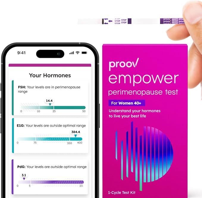 Proov - Empower Hormone Tracker - at Home FSH, LH, Estrogen & Progesterone Test Strips - Understand Your Hormone Balance - Perimenopause & Menopause Stage Indicator - Women 30-40+ - 1 Cycle Test Kit