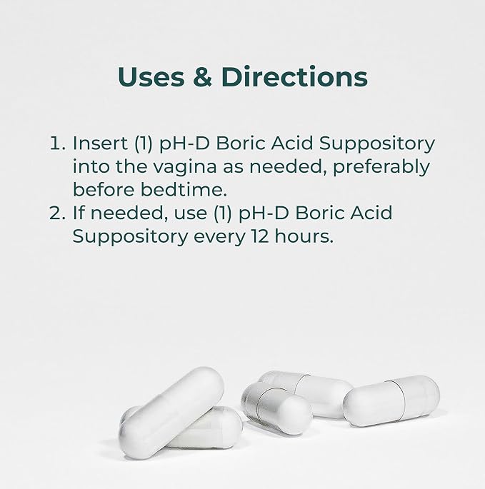 pH-D Feminine Health Support - Boric Acid Starter Bundle - pH-D Boric Acid Vaginal Suppositories 24 Count and 5 Vaginal Suppository Applicators