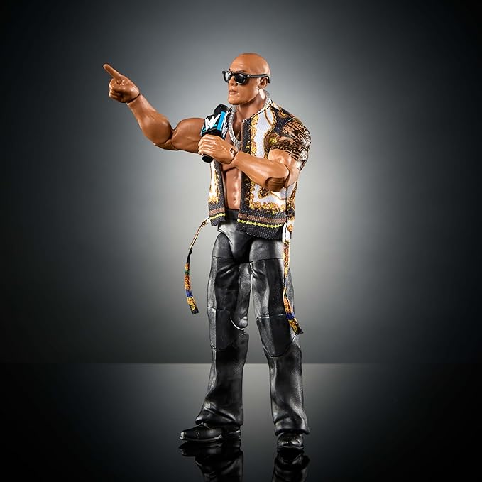 Mattel WWE Elite Action Figure & Accessories, Series #115 6-inch Collectible The Rock with 25 Articulation Points & Swappable Hands (Amazon Exclusive)