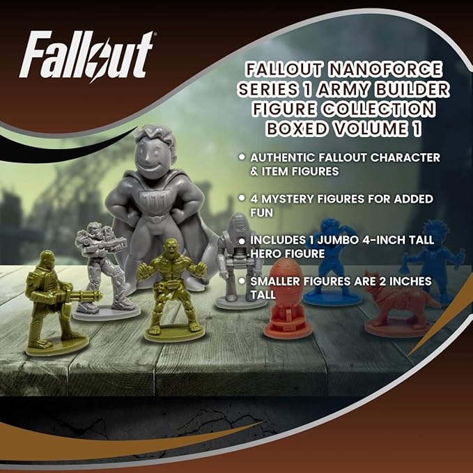 Fallout Nanoforce Series 1 Army Builder Figure Collection - Boxed Volume 1 | Vault Boy | Nuka Cola | Special Edition Collectible Gaming Figures |