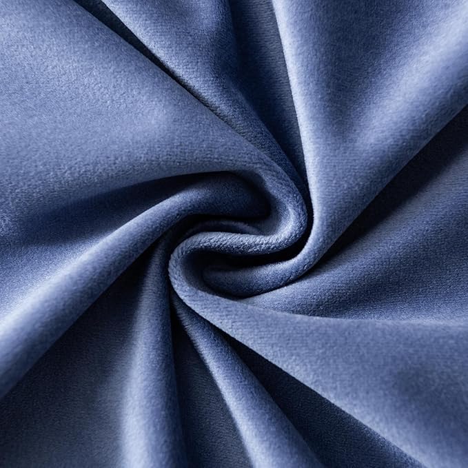 JUSPURBET 28x28 Decorative Velvet Throw Pillow Covers Cases Set of 2,Blue | Cozy Soft Euro Cushion Covers with Hidden Zipper for Couch Sofa Bed Living Room Bedroom Home Decor