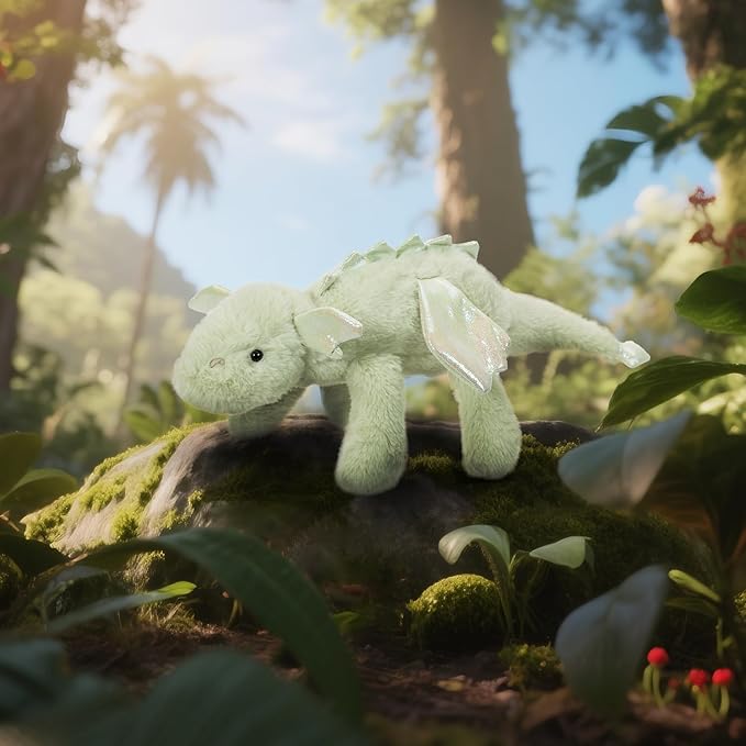 Apricot Lamb Toys Plush Green Lying Dragon Dinosaur Stuffed Animal Soft Cuddly Perfect for Child (Green Dragon,15 Inches)