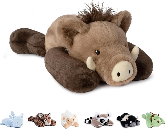 Niuniu Daddy 20" | 3.3 Pound Wild Boar Weighted Pig Stuffed Animals for Kids Adults, Large Wild Boar Weighted Body Pillow for Sleeping, Fluffy Pig Plush Toy for Birthday Christmas Holiday Presents