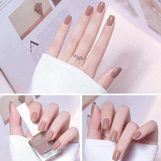 NovaCharm Nude Nail Polish - French Nude Nail Polish - Air Dry Quick Dry Long-Lasting Nail Varnish - Chip Resistant Nail Lacquer Easy Apply - Fingernail Polish Nail Art Polish for Women Manicure DIY