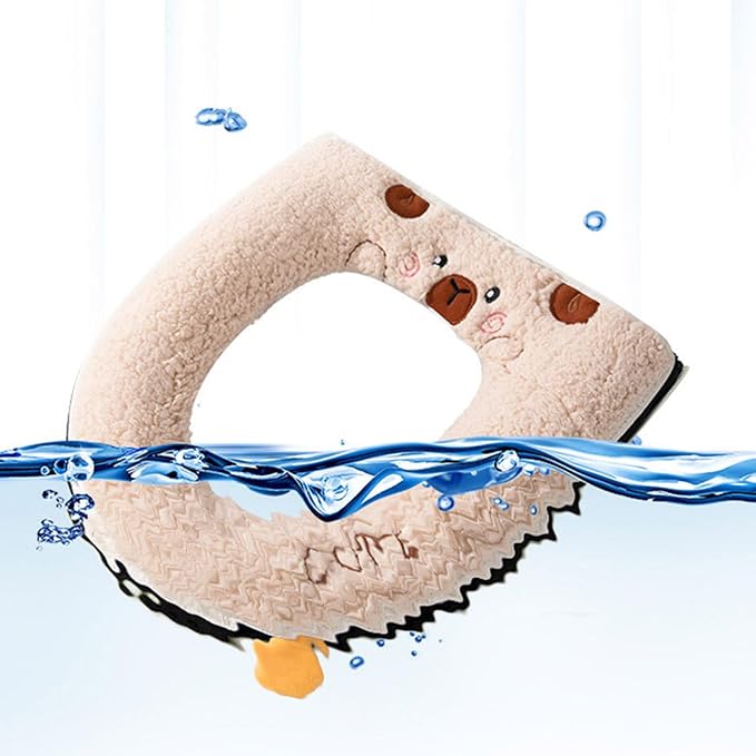 Cartoon Toilet Seat Cover, Plush Warm Soft Easy Installation Easy Winter Toilet Seat Cover for Home Bathroom