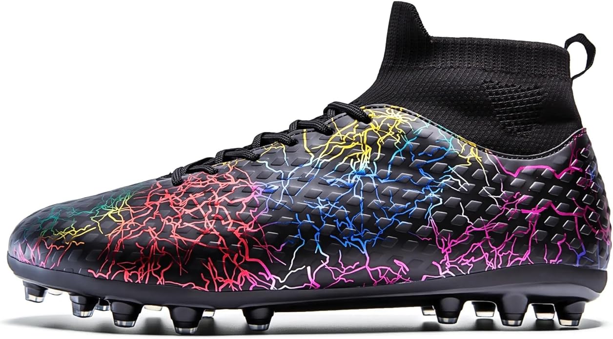 Boys Girls Soccer Cleats High-top Training Football Cleats Kids Ankle-high Soccer Shoes Lightweight Outdoor Futsal
