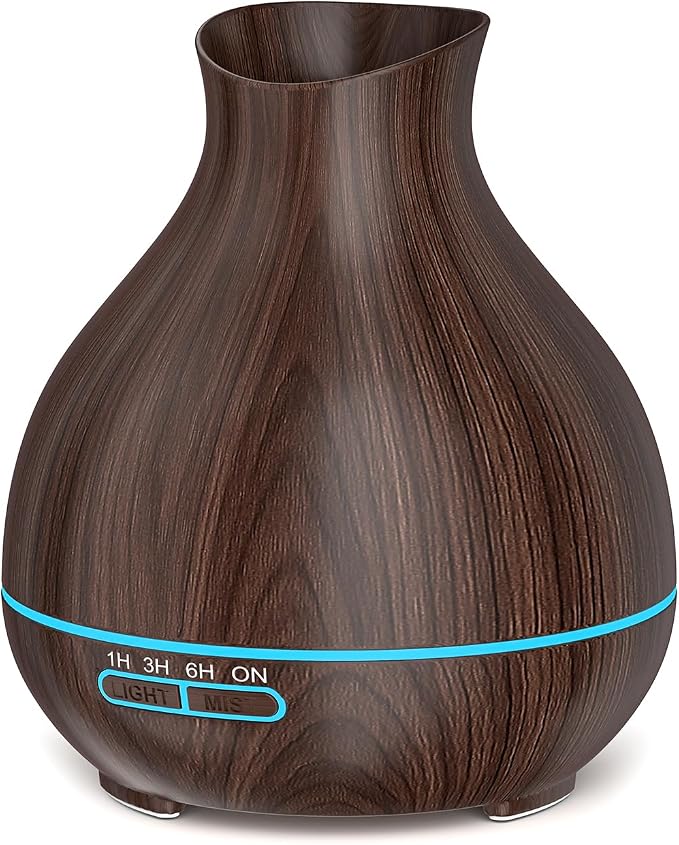 Aromatherapy Essential Oil Diffuser, 550ml Ultrasonic Fragrant Oil Large Room Humidifier, Diffusers for Home with Timer and Waterless Auto-Off, 7 Color LED Lights,Cool Mist Humidifiers