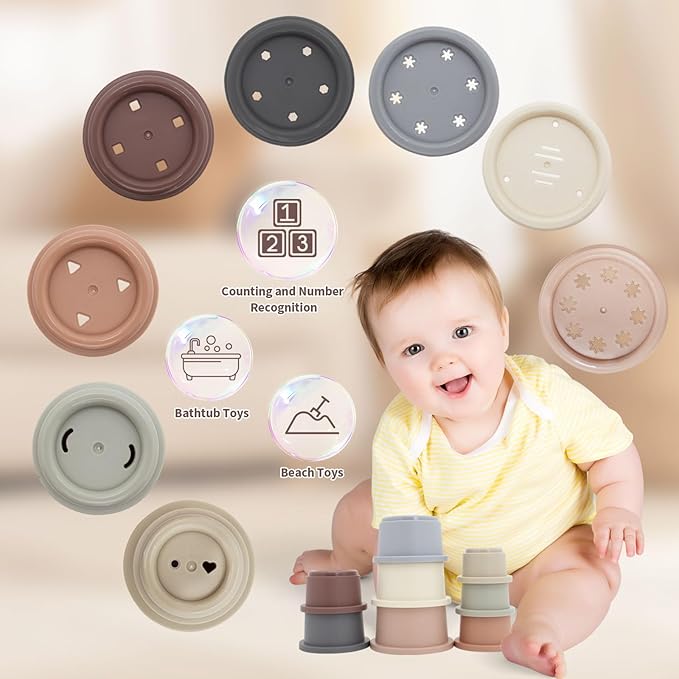 Baby Toys 6 to 18 Months, 8 in 1 Montessori Toy Set, Educational Learning Toy for Toddlers Babies Sensory Toys Newborn Infant Gifts for Boys & Girls