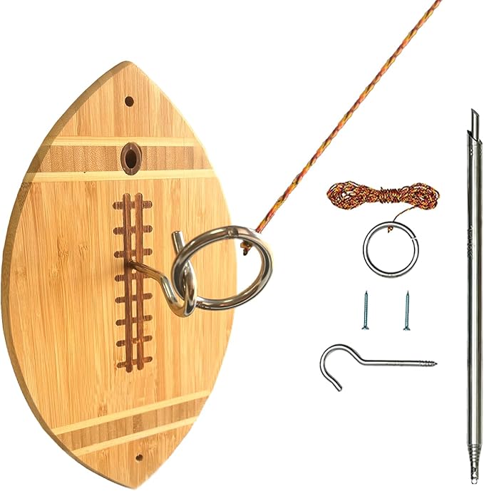 Ring Hook Game, Hook Ring Toss Game with String and Hooks for Outdoor/Indoor Use Bar Room, Outside Ring Toss Games Great Gift for Men & Adults, 13 Inch