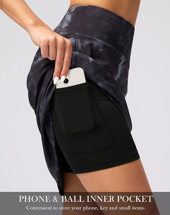 G Gradual 20" Skorts with Pockets Knee Length Golf Skirt | Built in Soft Shorts, High Waisted, Tummy Control, Breathable, Long Skorts for Athletic, Tennis, Dressy, Casual, Summer