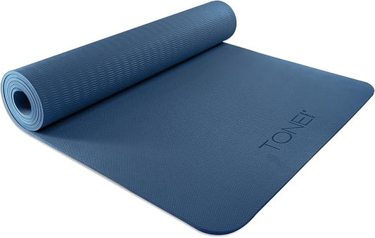 TONE Fitness Yoga Mat 1/4" Thick Non Slip Exercise & Pilates Mat for Home Workouts with Carrying Strap | Multiple Options