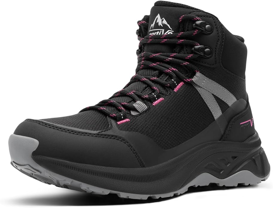 NORTIV 8 Women's Hiking Boots Waterproof Lightweight Outdoor Trekking Comfortable Non-Slip Backpacking Camping Ankle Boot Hollow