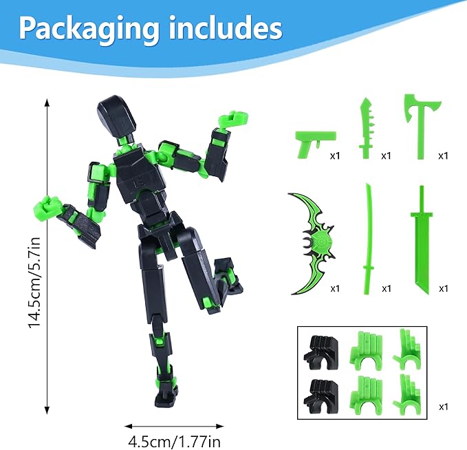 Assembly Completed Action Figure, Model 13 Multi-Jointed Movable, 3D Printed Toys, Robo 13 Figure for Collector Desktop Decorations, Christmas Stocking Stuffers Birthday Gift for Teens Boys Girls