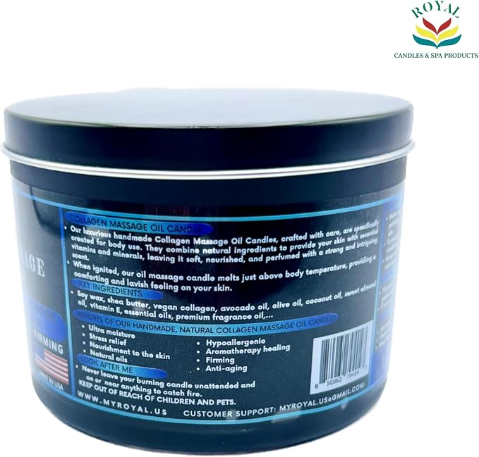 Massage Oil Candle, Body Massage Oil Candle, Candle Massage Oil, Aromatherapy Candle, Couple Massage Oil Candle, 6 oz. with Pouring spout - Sea Salt & Orchid Scent