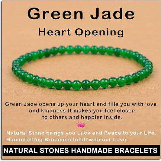 AD Beads Handmade Gemstone Stretch Elastic Bracelet Crystal Healing Reiki Nature's Beauty and Spiritual Essence Unisex