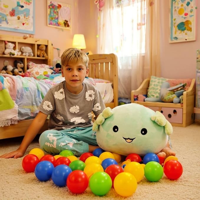 29-Inch Jumbo Axolotl Plush – Giant Stuffed Animal Toy for Kids & Adults – Soft Kawaii Squishy Plushie Pillow – Cute Axolotl Gift for Girls, Boys, Bedroom Decor