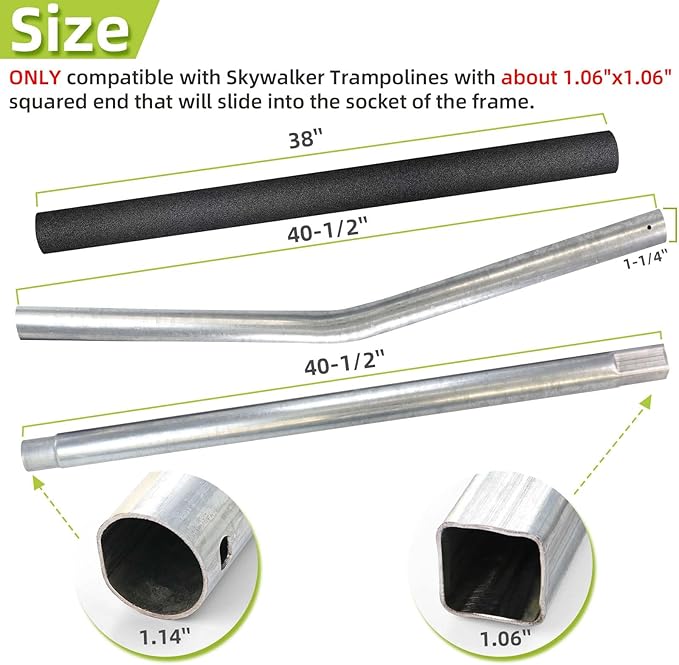 Trampoline Poles Replacement for Skywalker Or Jumpzylla,Galvanized Trampoline Enclosure Pole for Skywalker or Jumpzylla,Replace Parts#4201 4202 4135 OR for Jumpzylla 8ft 10ft&12ft 14ft