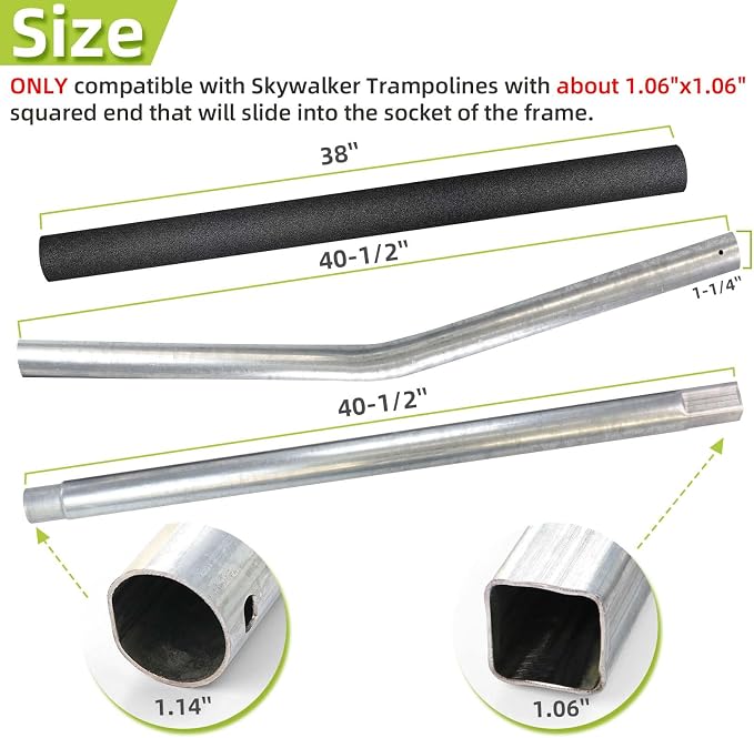 Trampoline Poles Replacement for Skywalker Or Jumpzylla,Galvanized Trampoline Enclosure Pole for Skywalker or Jumpzylla,Replace Parts#4201 4202 4135 OR for Jumpzylla 8ft 10ft&12ft 14ft
