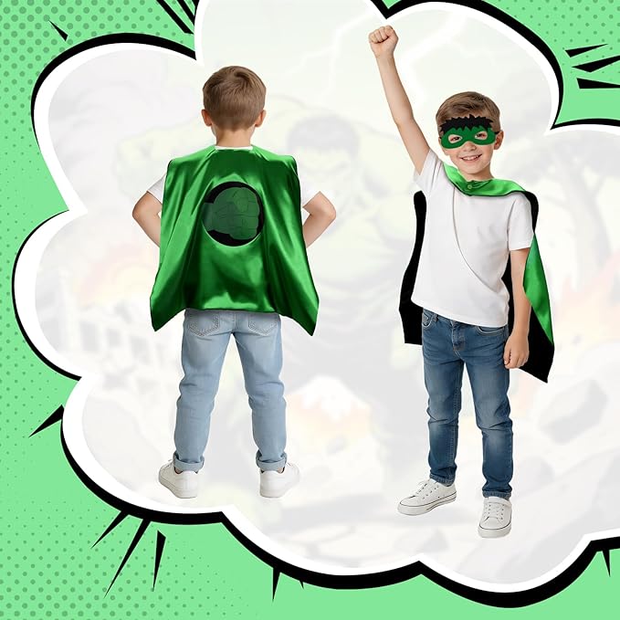 InPoTo Superhero Capes for Kids,Hero Capes and Masks Fit for 4-12years old boy and girls Dress up and Holiday Costumes.