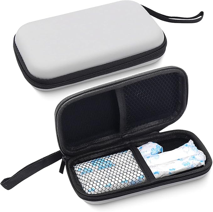 Tampon Storage Bag,2 Pack Gray Tampon Holder Bag with Zipper 6.3x3.3x1.2 inches Small Pouch for Feminine Products Portable Period Bags for Women,Ladies