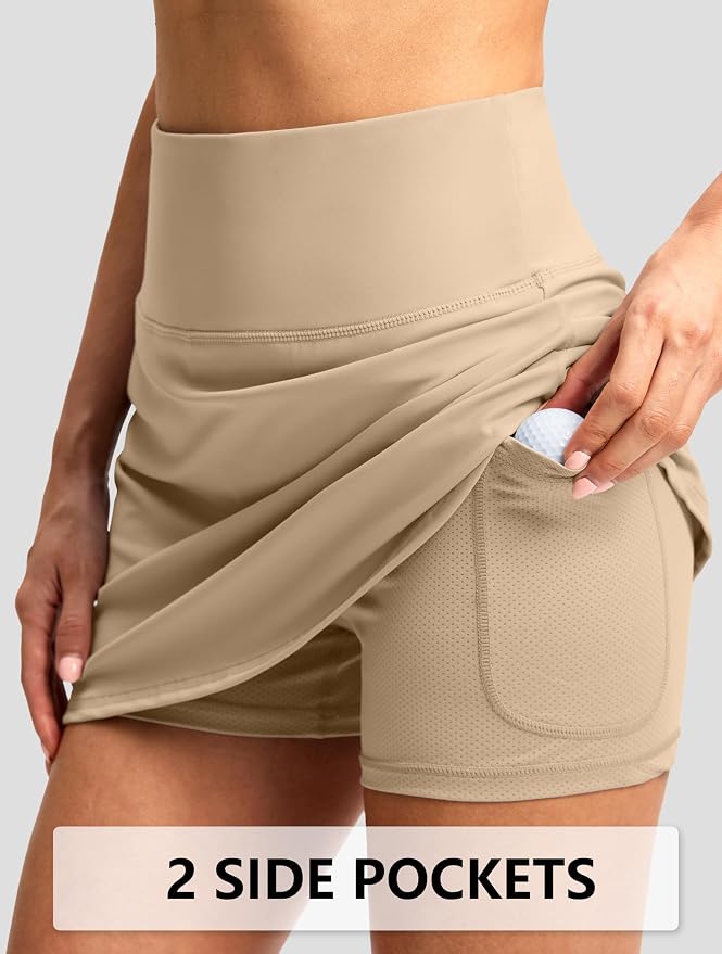 G Gradual 16"/18" Skorts for Women Golf Skirt with 2 Pockets Summer Casual | Built-In Shorts, High Waist, Soft 4-Way Stretch, Breathable Mesh Liner, Tennis Pickleball Athletic Wear, Easy To Match