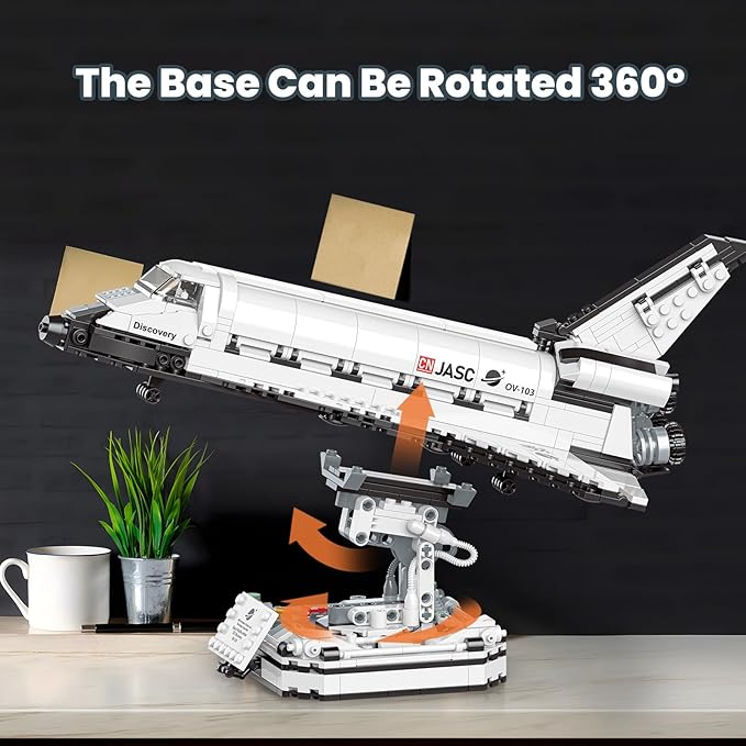 JMBricklayer Space Shuttle Building Sets for Adult, Airplane Spaceship Space Toys for Kids Teens, Gifts for adults Boys Girls 8 9 10 11 12 13 14+, Collectible Display Model with Adjustable Stand 70122