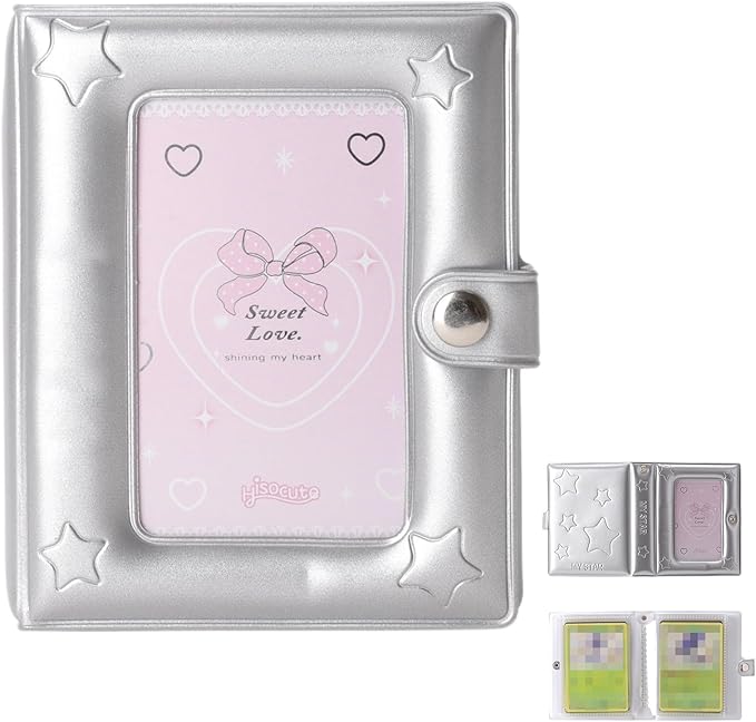Small 1 Pocket Trading Mini Card Binder Collection with 40 Count for MTG, Sports,TCG Cards (Silver)