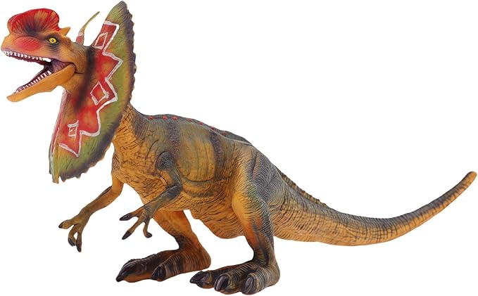 Gemini&Genius Dilophosaurus Action Figure Dinosaur World Dino Park Toys Green Science Educational Realistic Design Dinosaur Figure for Home Decoration, Classroom Prize, Party Gifts to Kids