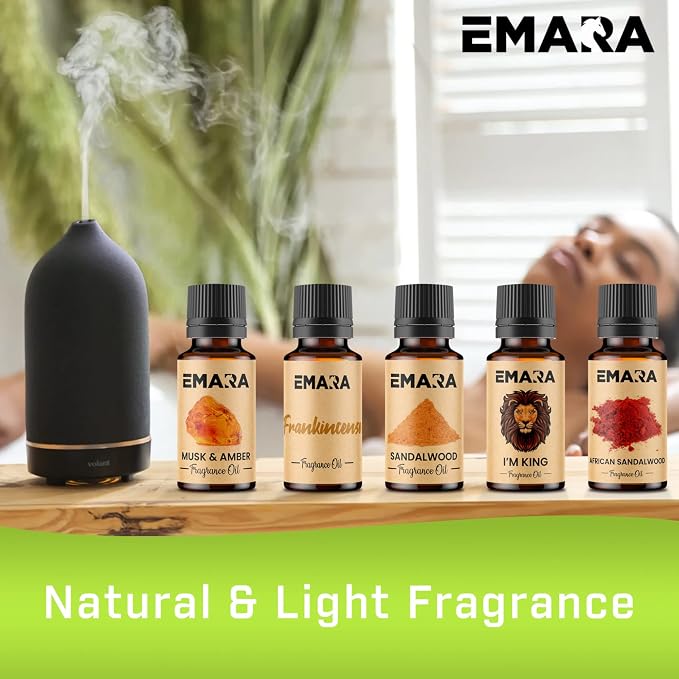 EMARA All Natural Earthy I'm King Essential Oil for Diffusers, Skin Care, Aromatherapy Fragrance Oil, Organic Therapeutic Grade 15 mL (1/2 fl oz)