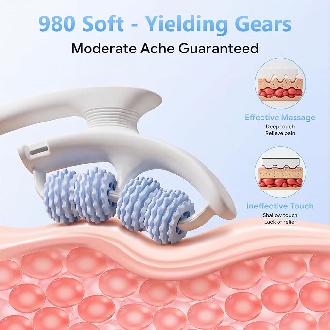 Cellulite Massage Tool - Lymphatic Drainage Tool for Deep Tissue Fascia Massage - Muscle Roller for Legs & Buttocks, Anti-Cellulite Massager for Body Contouring and Skin Smoothing（Blue）
