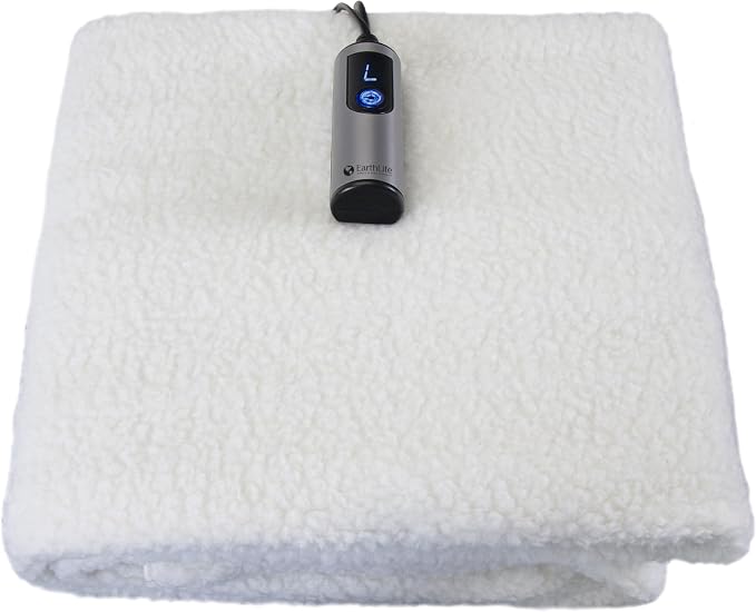 EARTHLITE Professional Massage Therapy Bundle: (1) 2-in-1 Fleece Table Warmer (30” x 72”) & (1) Full Round Massage Bolster Pillow (Black)