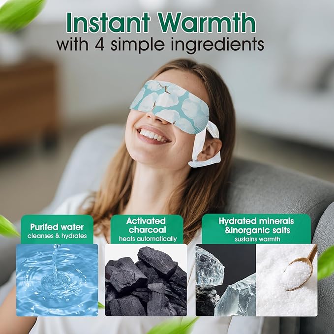 AROIC 120 Pack Steam Eye Masks Disposable, Heated Sleep Eye Mask for Women Warm Compress for Eyes, Relaxation Mothers Day Gifts, Travel Essentials - Lavender, Unscented, Chamomile, Rose