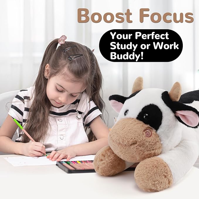 Cow Weighted Stuffed Animals - 22 Inch 4.5 Pounds Weighted Plushies Cow Stuffed Animals - Big Plush Pillow - Cute Plush Toys Gifts for Kids & Adults (22" 4.5 lbs)