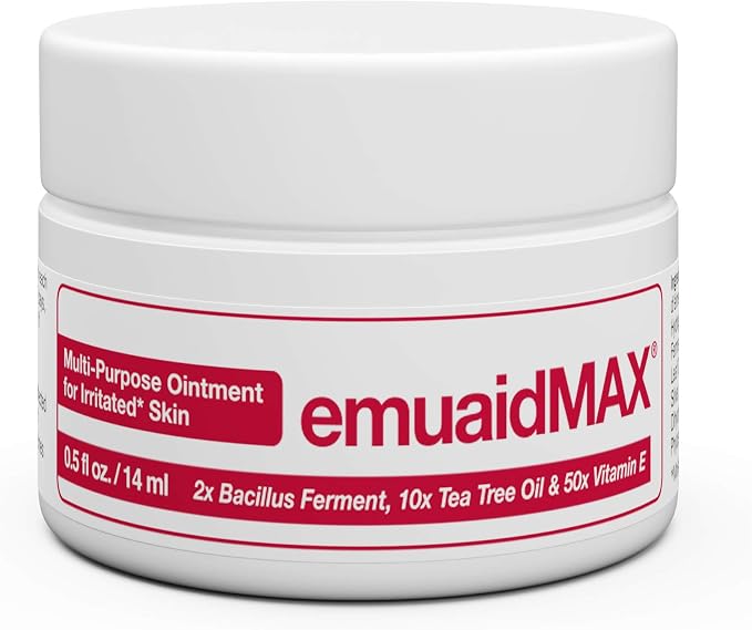 emuaid EMUAIDMAX Ointment for Itchy Skin, Maximum Strength Treatment for Athlete's Foot, Psoriasis, Jock Itch, Rash, Eczema, Cold Sores, Blisters, and Yeast Infection, 2oz