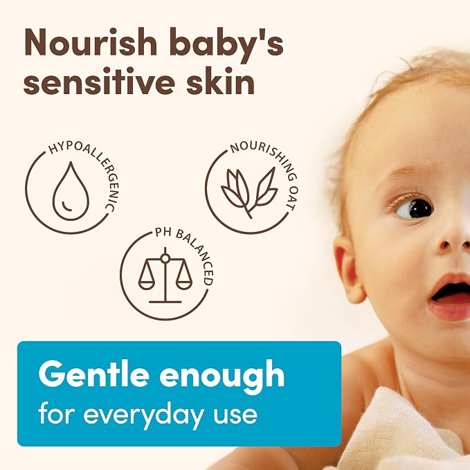 Aveeno Baby Daily Moisture Body Lotion for Sensitive Skin, Hypoallergenic Moisturizing Baby Lotion with Nourishing Oatmeal to Deeply Moisturize Baby's Skin, Fragrance-Free, 8 fl. oz (Pack of 12)