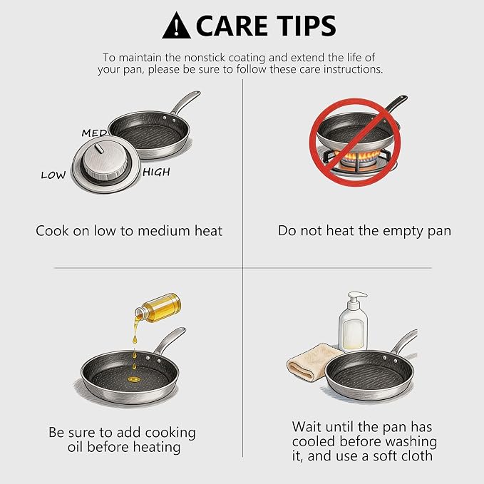 imarku 10-Inch Hybrid Non Stick Frying Pan with Lid, Ceramic Coating | Stainless Steel Deep 4-Quart Skillet for Family Meals, Oven & Dishwasher Safe, Induction Compatible Cookware, PFOA Free