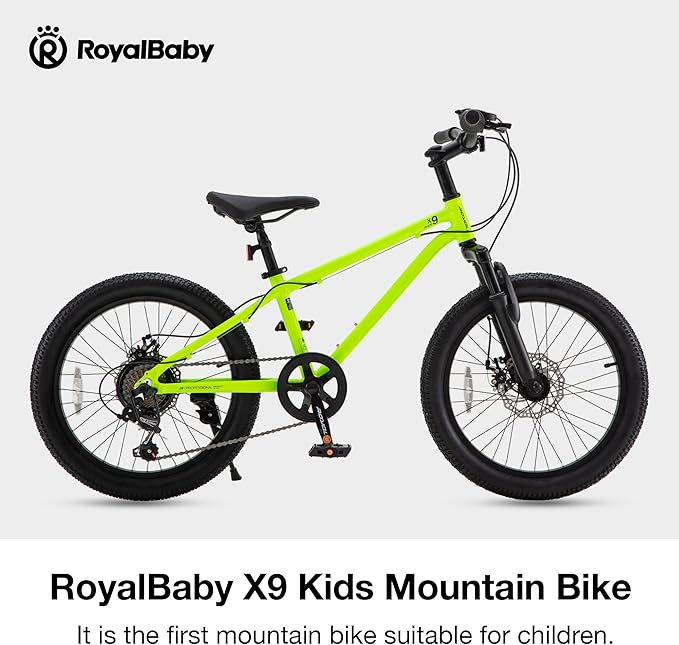 RoyalBaby Kids Mountain Bike for Boys and Girls, Ultra-Light Aluminum 20-26 Inch Wheel Bicycle for 6-14 Years Old Children, 7/21-Speeds Drivetrain