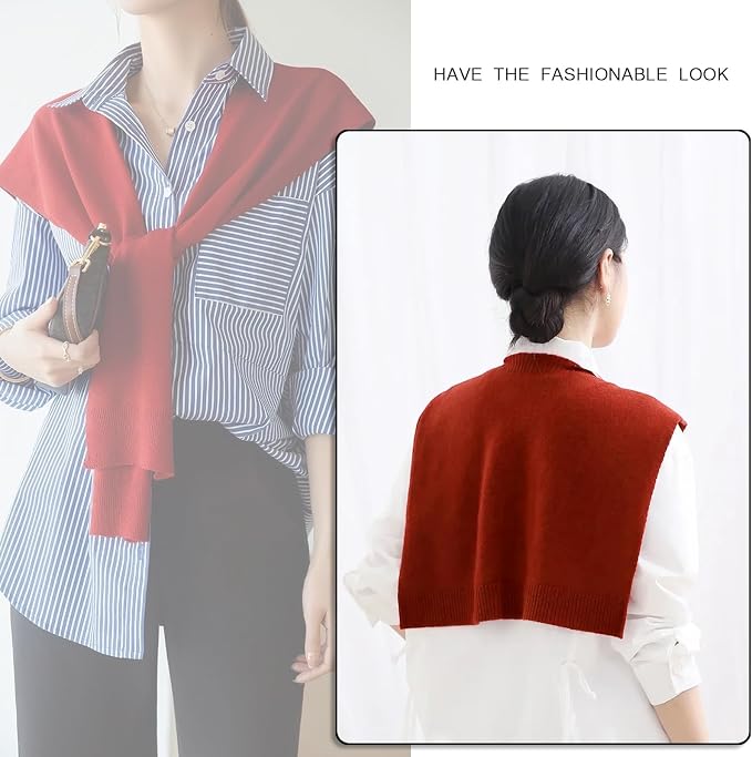 huablo Women's Fashion Knitted Shawl - Khaki Sweater Shawl for Air-Conditioned Rooms