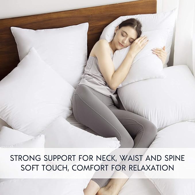Phantoscope Throw Pillow Insert with 100% Cotton Cover, 18x18 Inch, 1 Pack | Soft Supportive Throw Pillows for Couch Bed, Hypoallergenic Breathable Pillows Inerts, Square Decorative Cushion Sham Stuffer