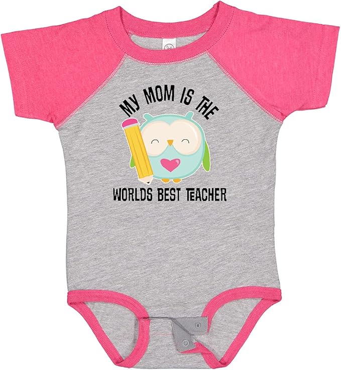 inktastic Teacher Mom School Owl Baby Bodysuit