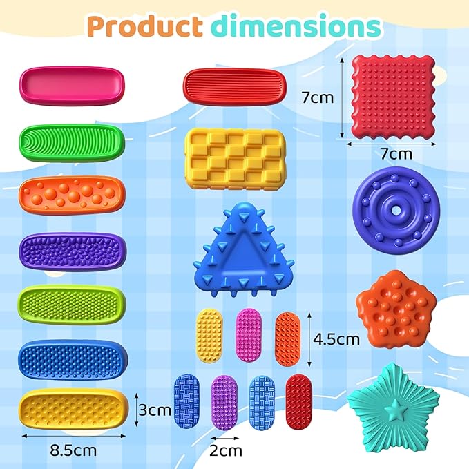 22 Pack Fidget Toys Adult Sensory Stone for Gift | Textured Soft Worry Stone for Autism Men Calming | Fidget Stress Toys for Students Anxiety Relief | Quiet Small prizes Fidget Toys