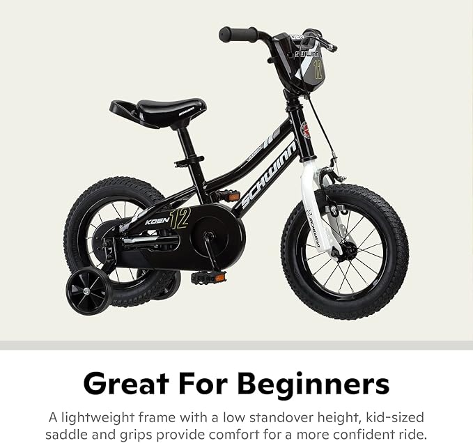 Schwinn Elm and Koen Bike or Balance Bike, 12-18 Inch Bike for Kids Ages 2-13, Black, Blue, Red, Teal, Pink or Purple, SmartStart Ergonomic Design, Adjustable Seat Grows with Child, Training Bicycle