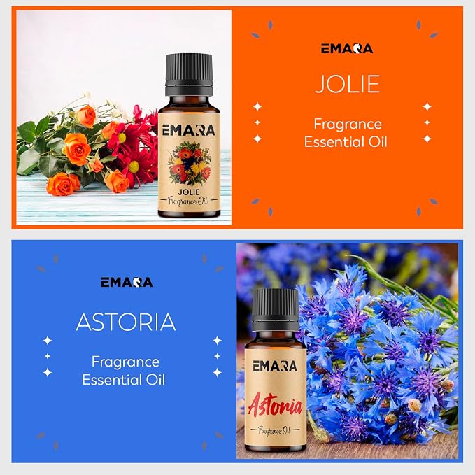 EMARA All Natural Floral Gardenia Essential Oil for Diffusers, Skin Care, Aromatherapy Fragrance Oil, Organic Therapeutic Grade 15 mL (1/2 fl oz)