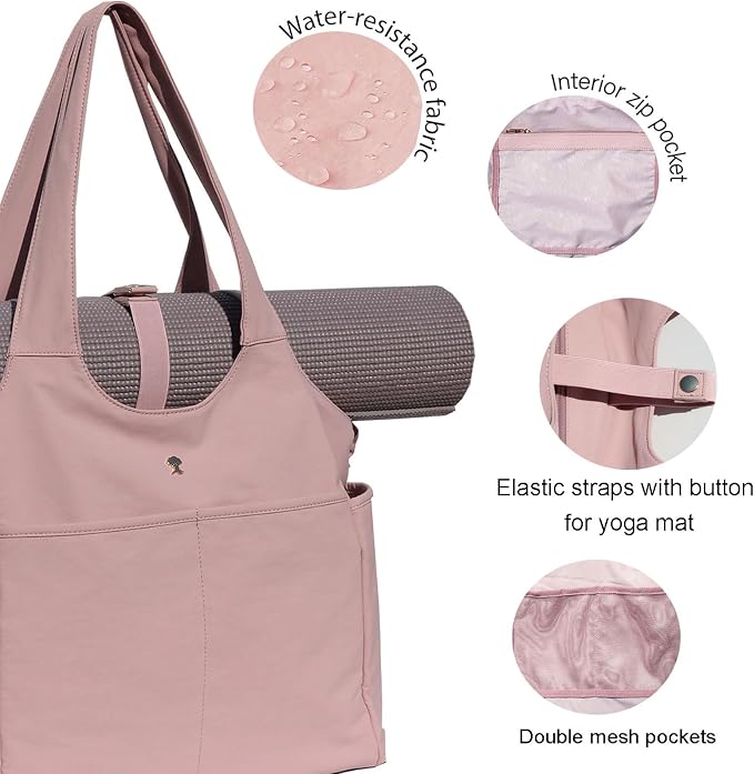 ESVAN Yoga Tote Bag Mat bag Women Shoulder Bags Carryall Tote for Travel Office Workout Gym Nurse Beach